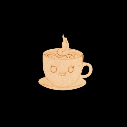 Cuppa Coffee (MDF Lasercut Premarked Colouring Base)