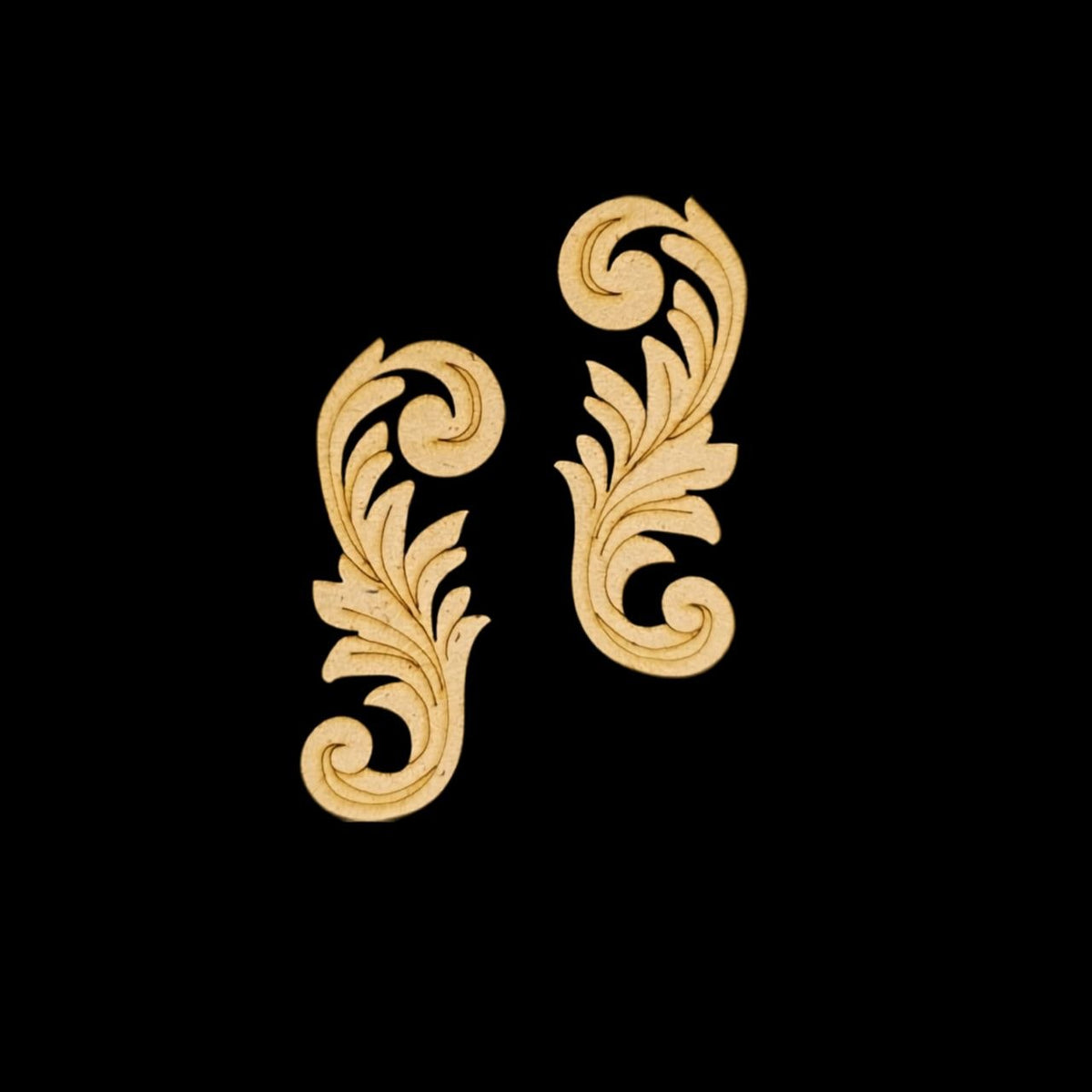 Curly Leaf Motifs - Ethnic Corner Cutouts (MDF)