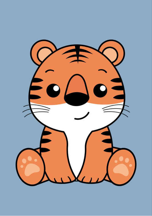 Cute Cartoon Tiger (Decoupage Paper)
