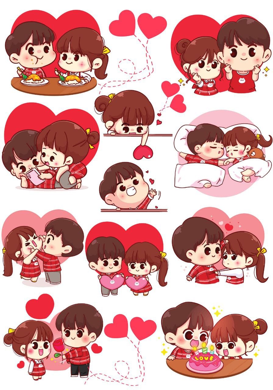 Cute Couples  ( Instant Transfer Sheets )