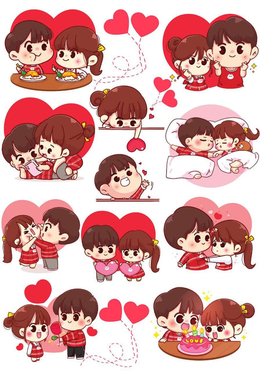 Cute Couples  ( Instant Transfer Sheets )