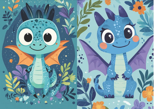 Cute Dinosaur - 2in1 (Decoupage Paper)