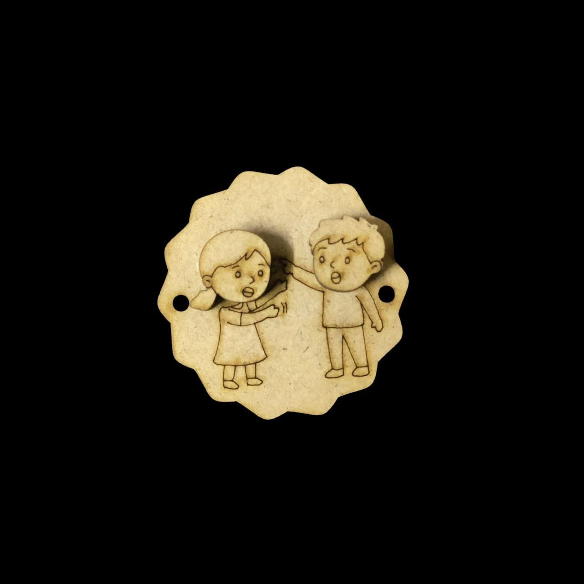 Cute Fights - Bro Sis Cute Rakhi Base (MDF)