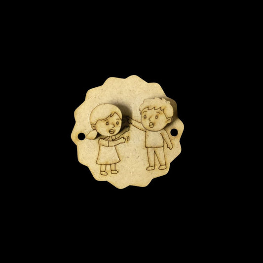 Cute Fights - Bro Sis Cute Rakhi Base (MDF)