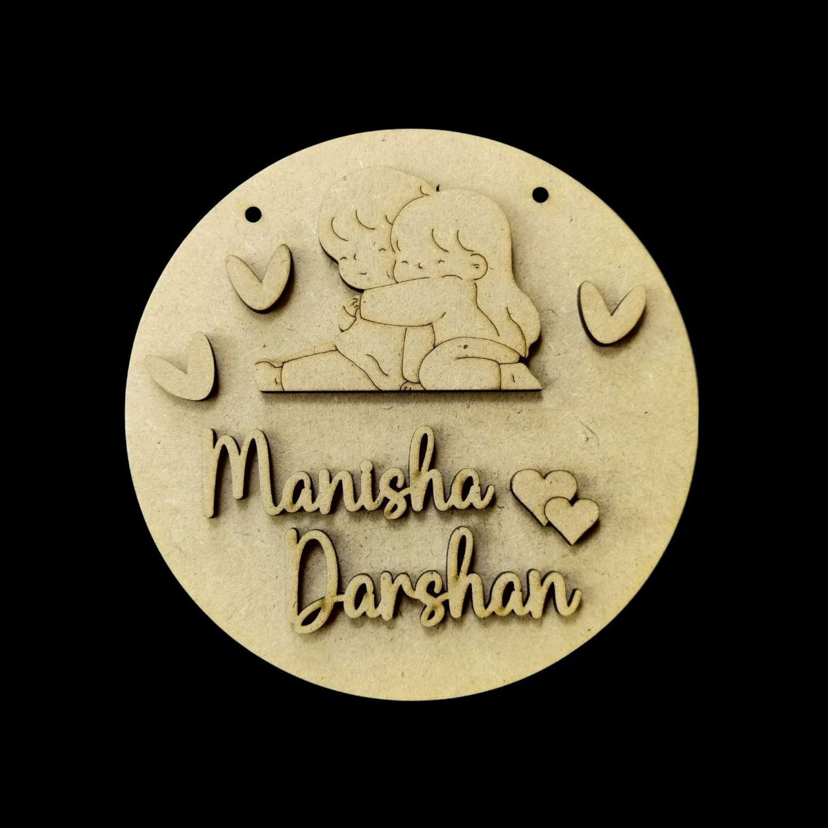 Minimalist Love - Personalised Couple Name Plate Rectangular (MDF Valentine's)