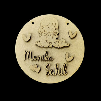 Minimalist Love - Personalised Couple Name Plate Rectangular (MDF Valentine's)