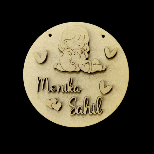Cute Kids - Personalised Couple Name Plate (MDF Valentine's)