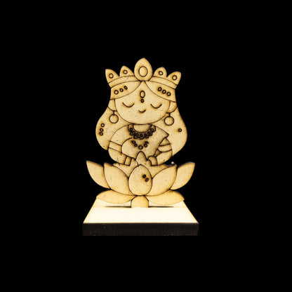 Cute Lakshmi Laxmi Goddess - Car dashboard Table Desk Stand (MDF Premarked Lasercut) Festive Collection