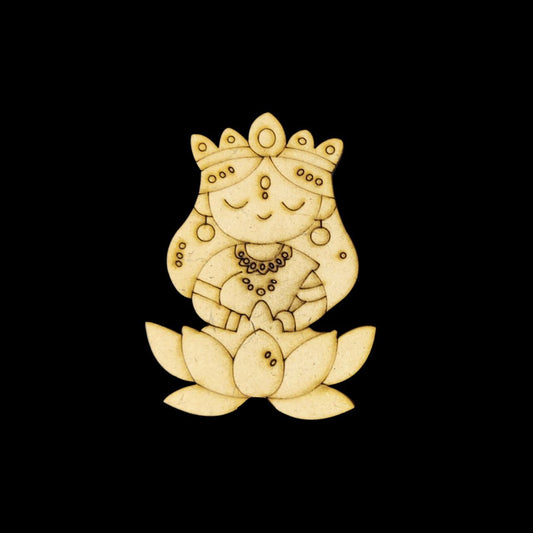 Cute Lakshmi Laxmi Goddess (MDF Premarked base) Festive Collection