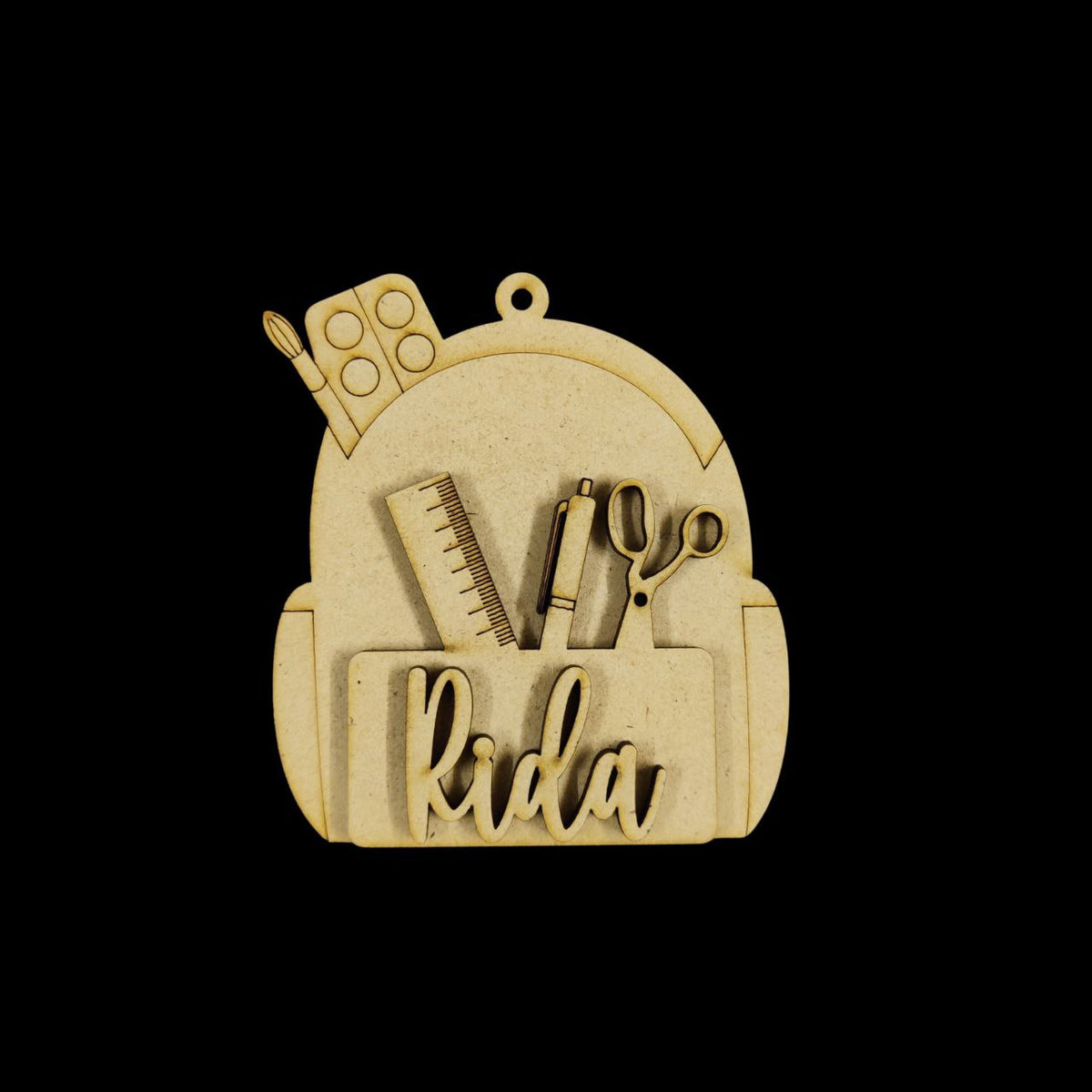 Cute Mini School Backpack (MDF Bag Dangler - Keychain Base ) Personalised
