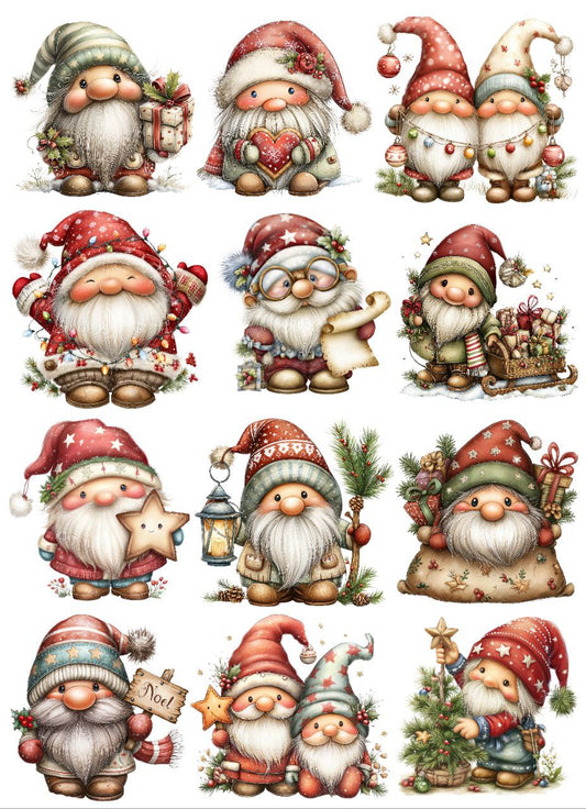 Cute Santa Elves and Dwarves - Christmas (Instant Transfer Sheet)