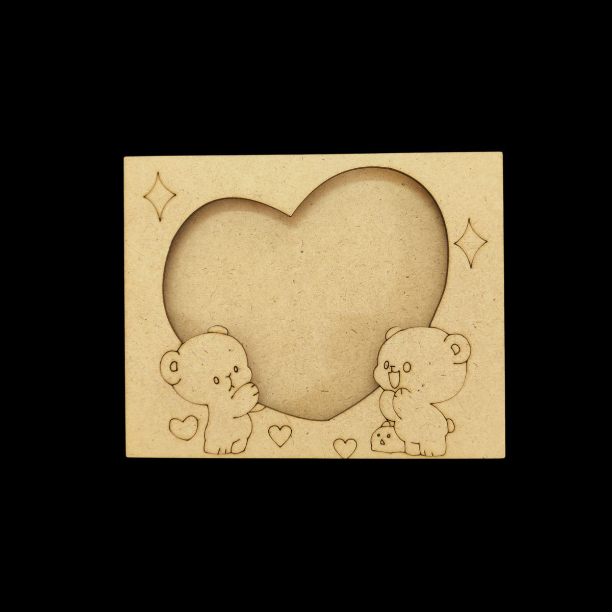 Cute Teddy Couple - Photo Frame Fridge Magnet Base - Valentine's Collection
