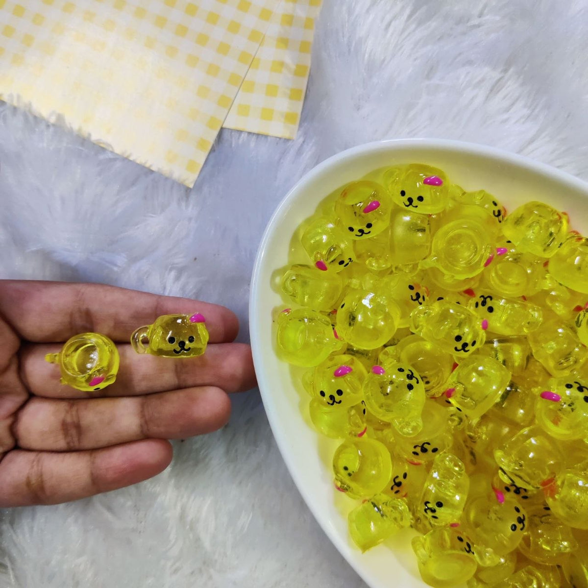 Cute Yellow Mug - Acrylic - Plastic Charms