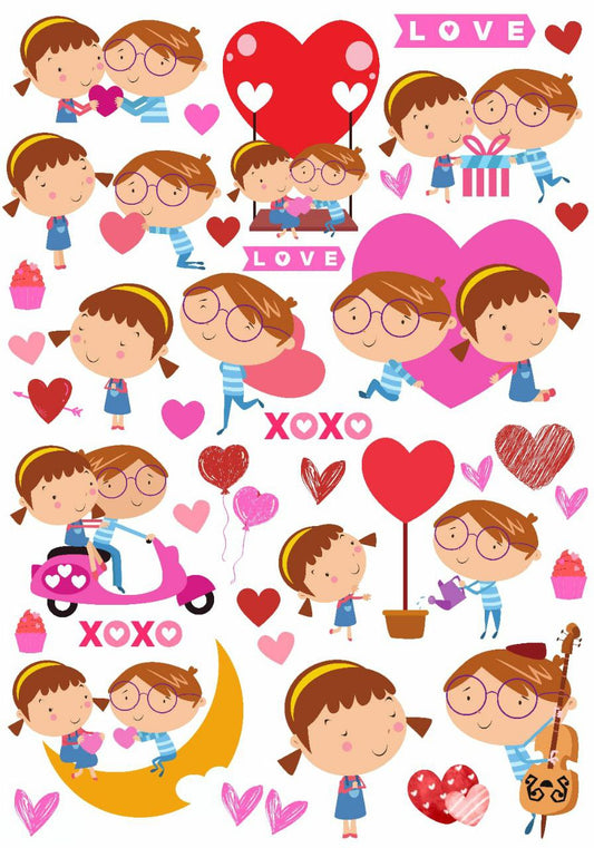 Cute_Couples ( Instant Transfer Sheets - Valentine's )