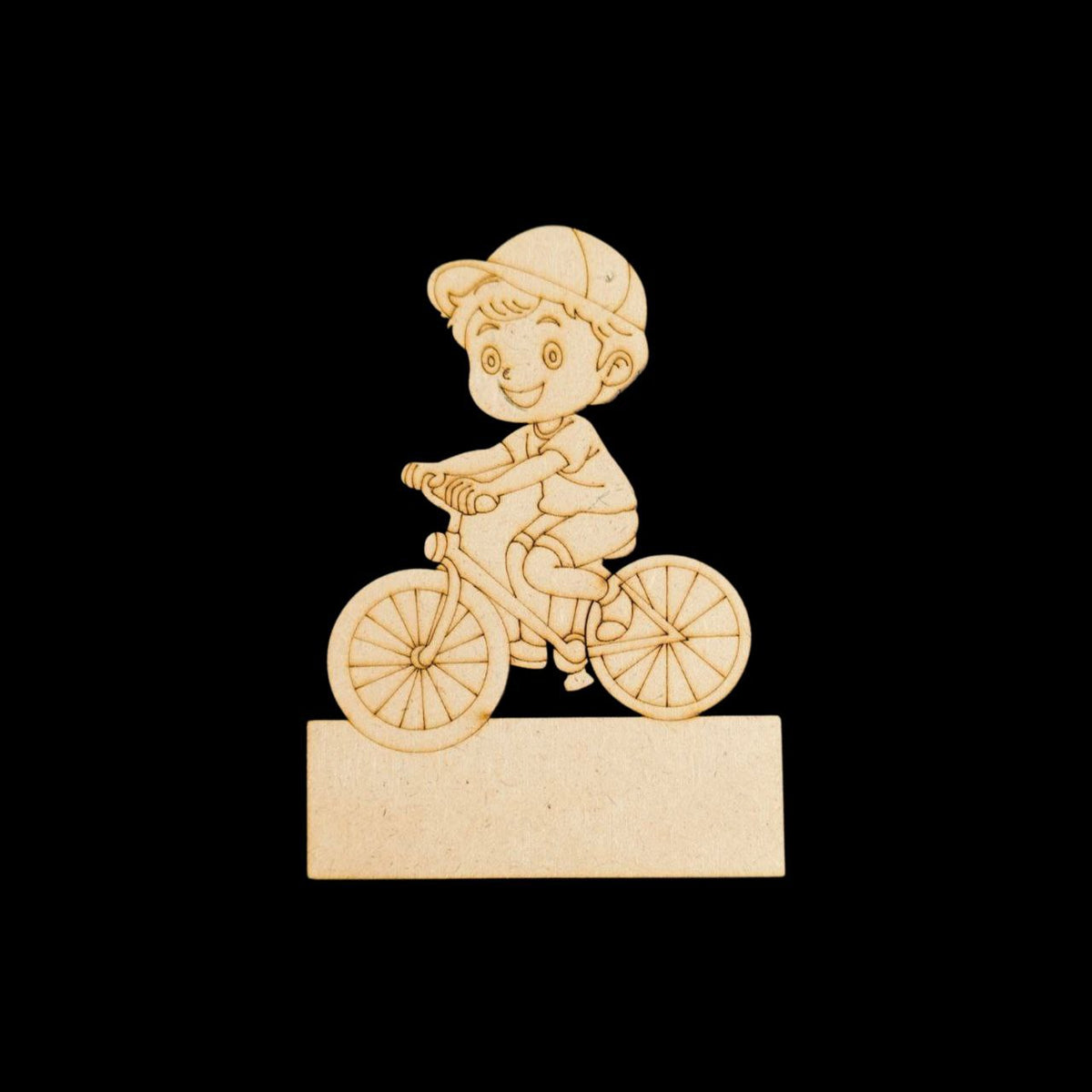 Cycling Boy (Mini Fridge Magnet Name Board) MDF