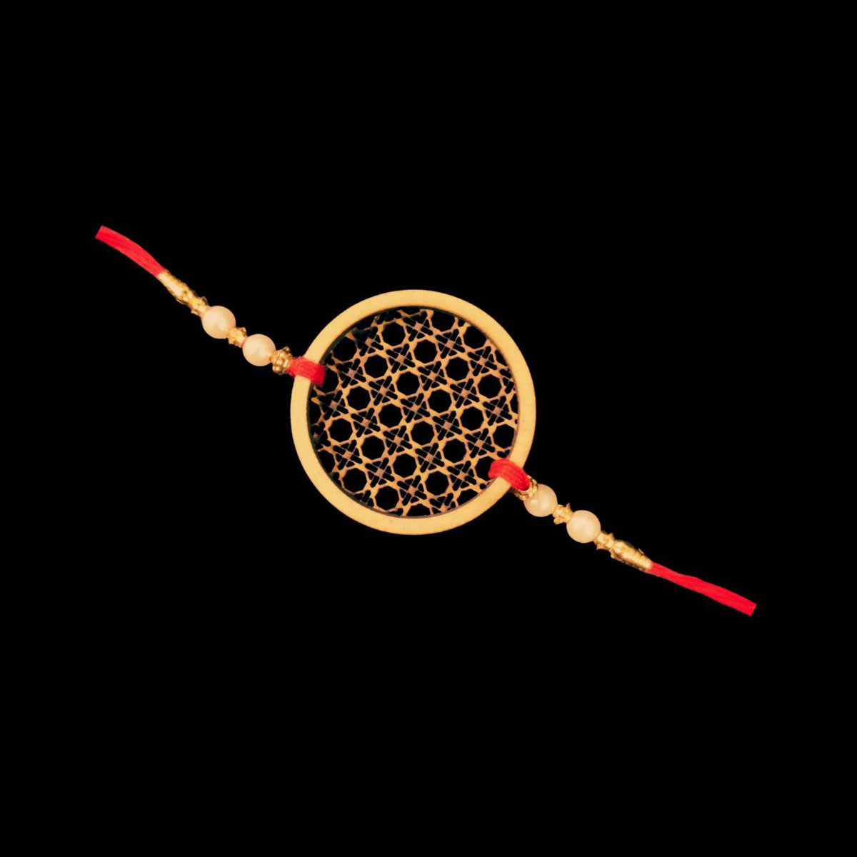 Curved Rattan Mesh Pattern Rakhi (MDF Blank)