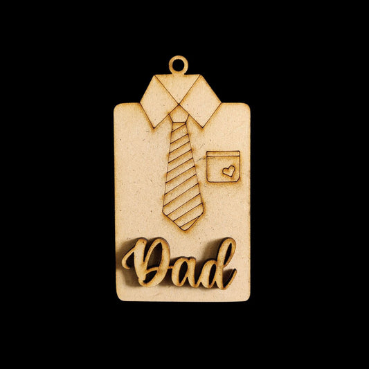 Dad Formal Shirt ( Father's day - MDF Keychain base )