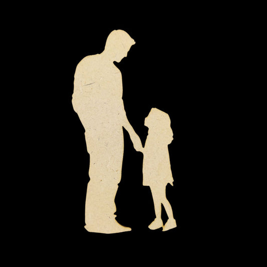 Dad and Daughter( Silhouette Cutout - MDF) Fathers Day