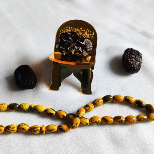 Dates Khajoor Stand - Mini Acrylic Rehal Curved (Islamic Collection)