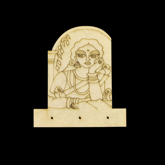 Day-Dreamer - Desi Woman (MDF Keyholder Folk Art)