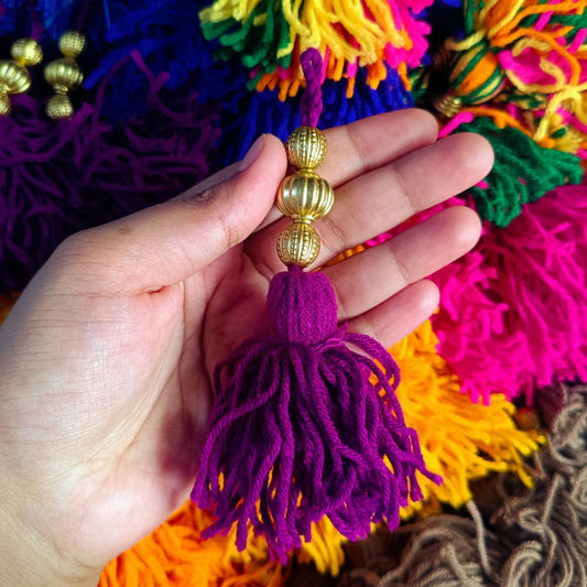 Deep Purple - Wool Latkan Tassel ( Craft Embellishment )