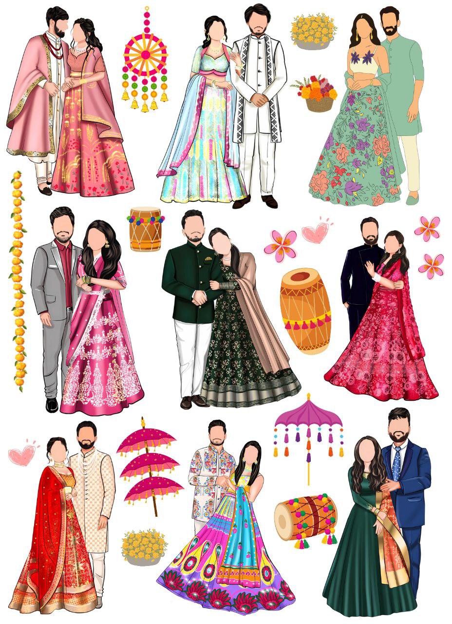 Desi Indian Couples (Instant Transfer Sheet)
