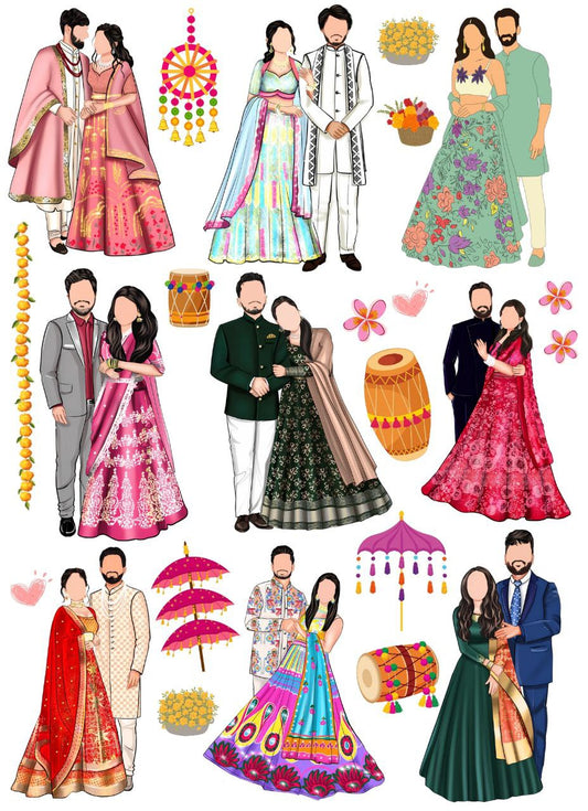 Desi Indian Couples (Instant Transfer Sheet)