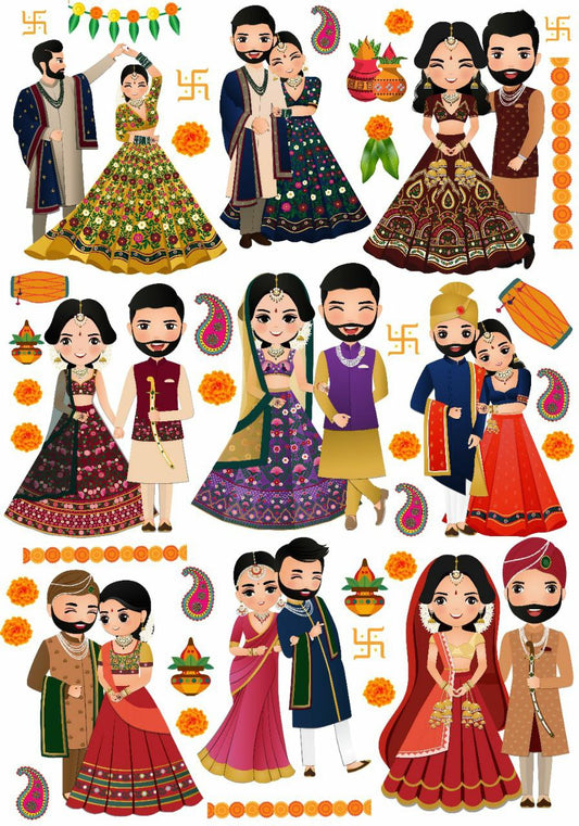 Desi Indian Couples ( Instant Transfer Sheets - Valentine's )