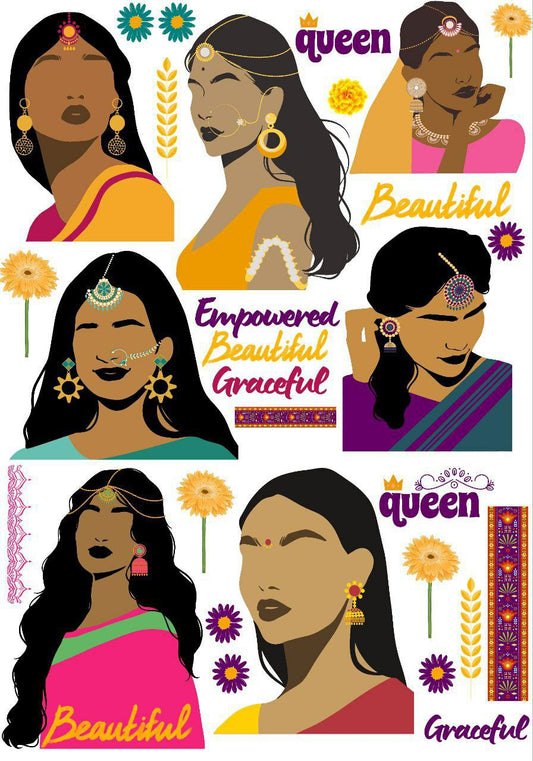 Desi Ladies ( Celebrating Women - Instant Transfer Sheet )