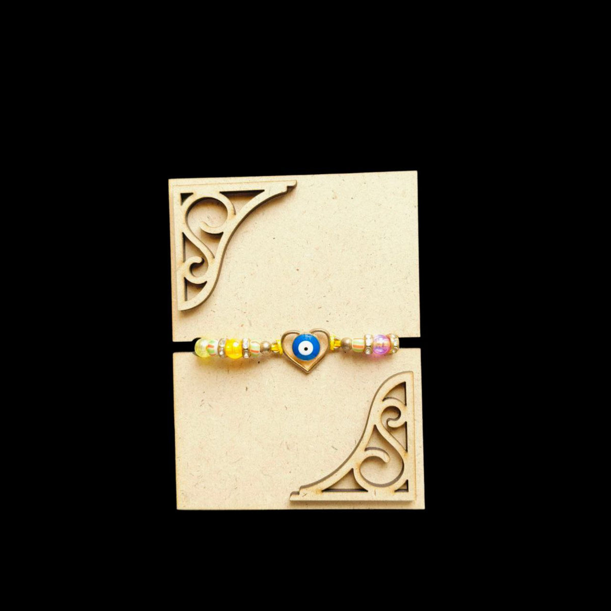 Designer Rakhi Holder - Rectangle (MDF Base)