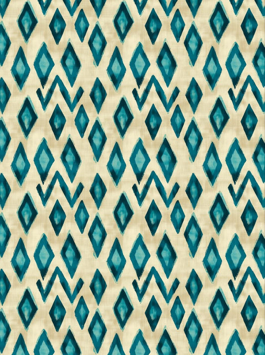 Diamond Turquoise Ikat - Decoupage Paper Sheet