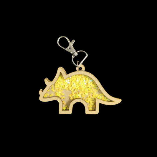 Dinosaur - Shaker Keychain Bag Dangler (MDF Lasercut)