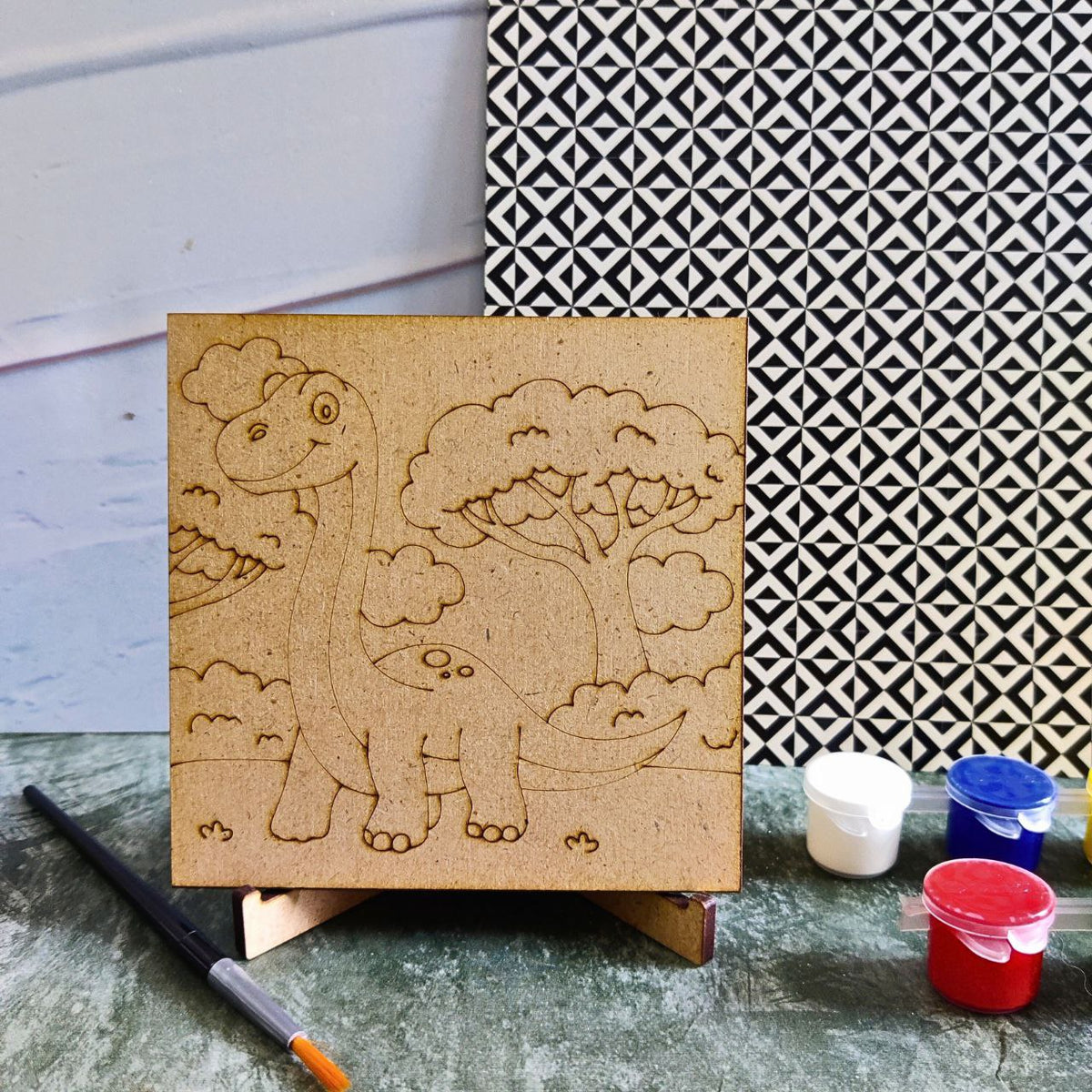 Dinosaur theme (DIY Desk Decor Kit - Premarked MDF)