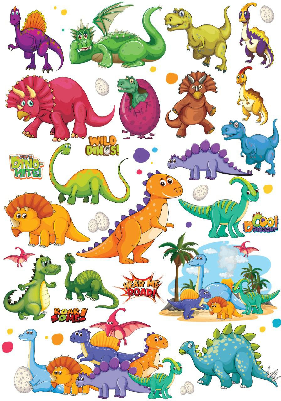 Dinosaurs for kids ( Instant Transfer Sheets )