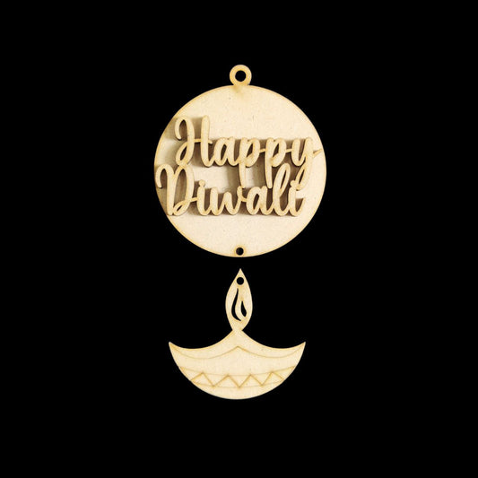 Happy Diwali Diya Dangler (MDF - Festive)