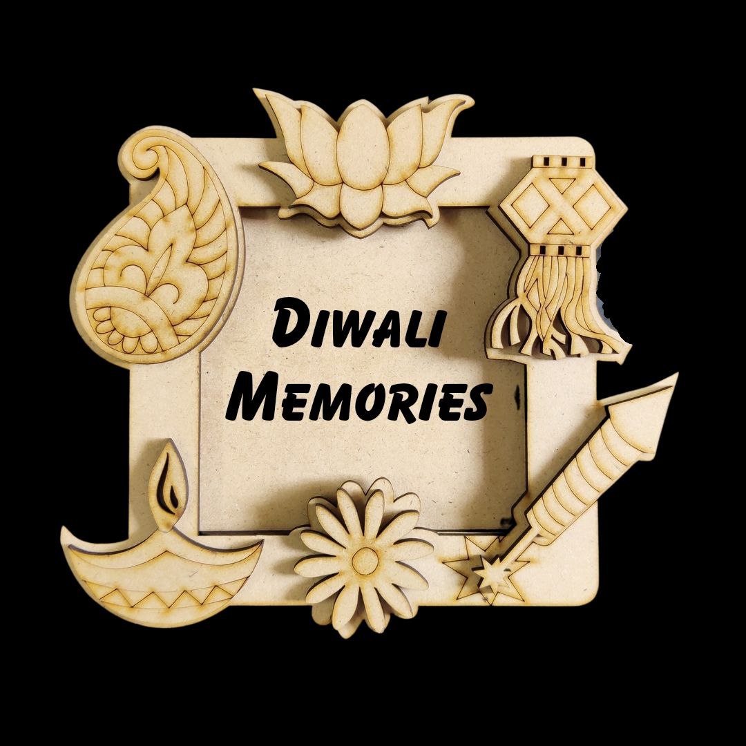 Diwali Memories - Festive (MDF- Photo Frame Fridge Magnet Base)