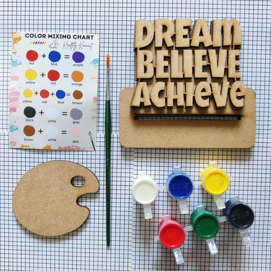 Dream Believe Achieve - Desk Quote Stand Kit (MDF)