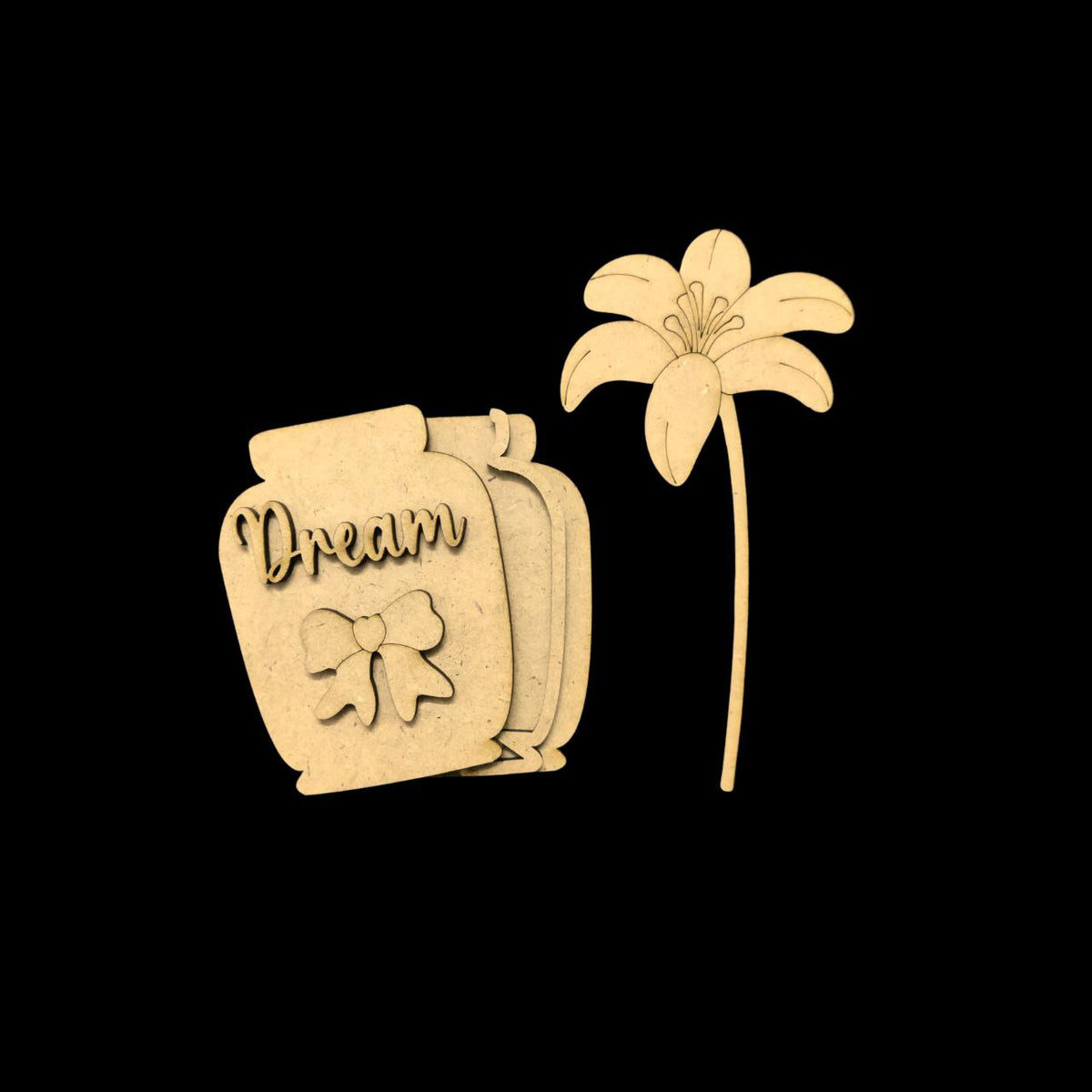 Dream - Flower Vase (MDF Fridge Magnet Base )