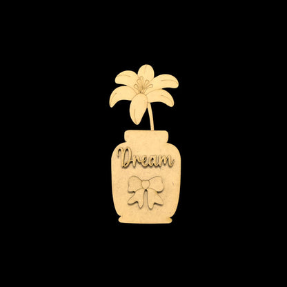 Dream - Flower Vase (MDF Fridge Magnet Base )