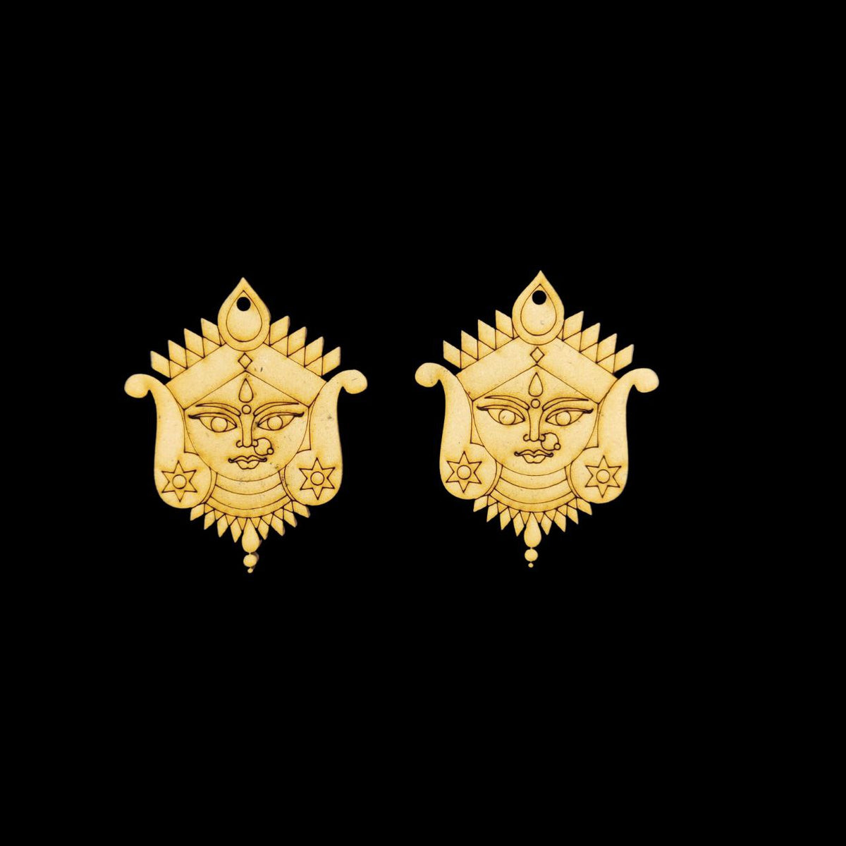 Durga Goddess Earrings (MDF Premarked) Festive