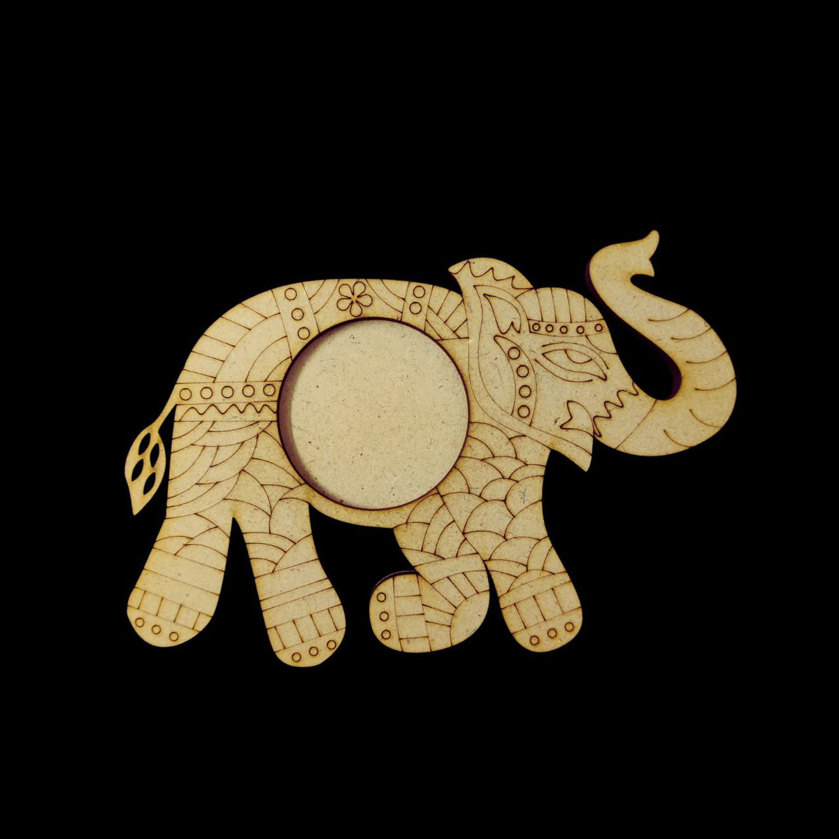 Elephant (MDF Premarked Tealight Holder) festive
