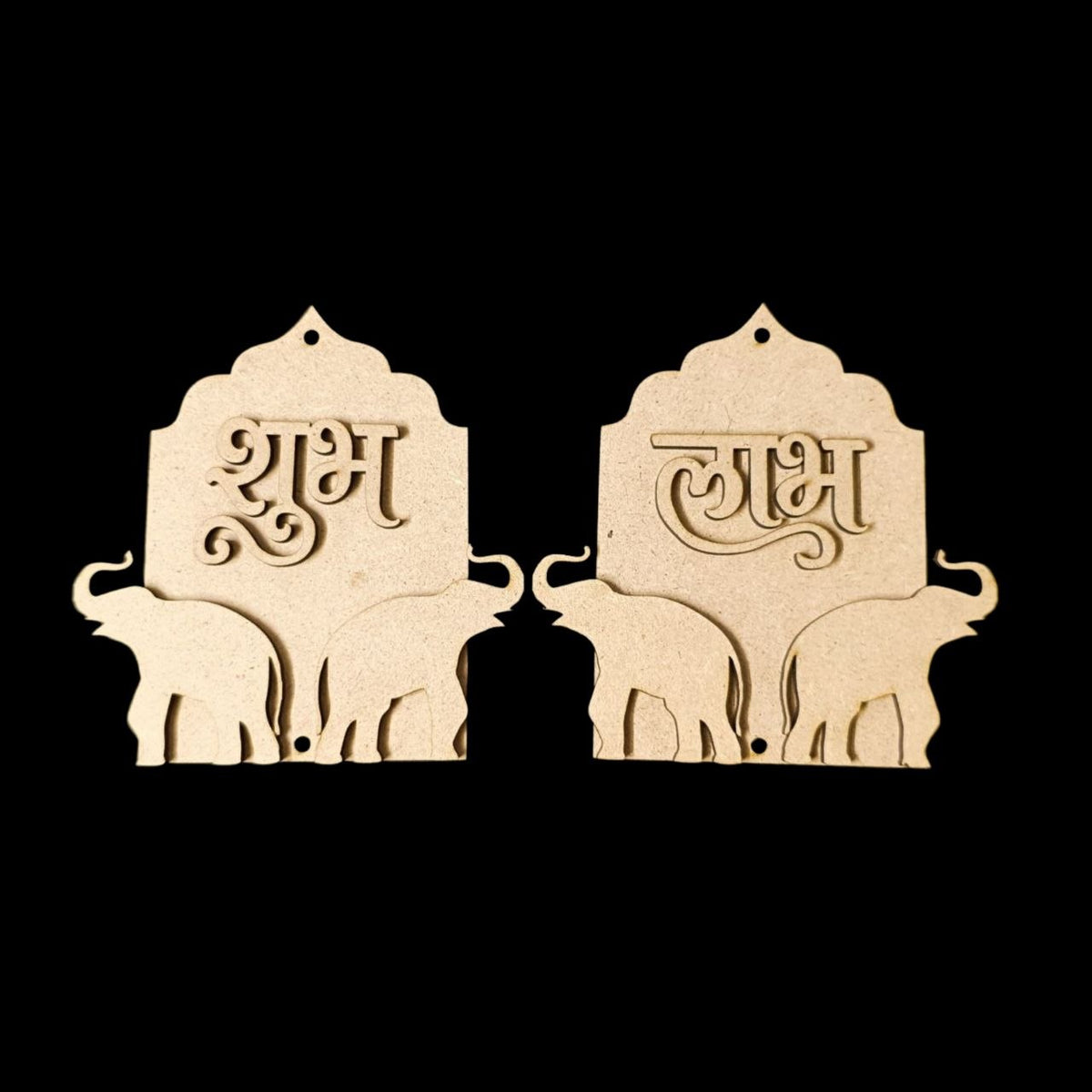 Elephant - MDF Shubh Labh Cutout (Festive)