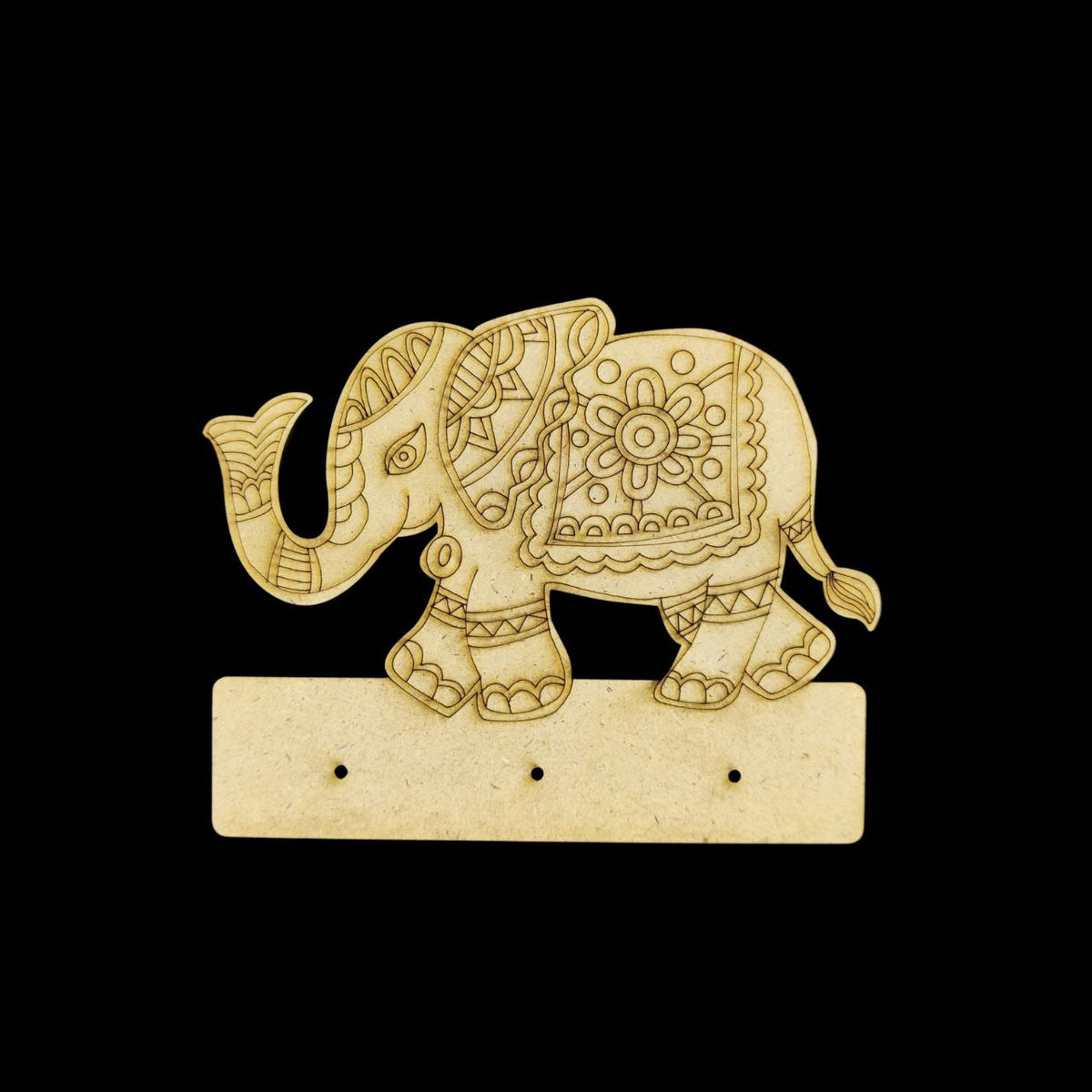 Elephant Traditional (MDF Mini Keyholder Folk Art)