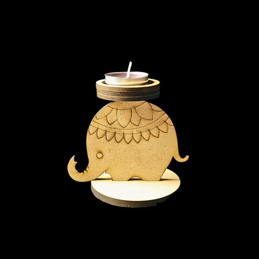 Elephant Traditional Desi - MDF Tealight Stand (Diwali Festive Collection)