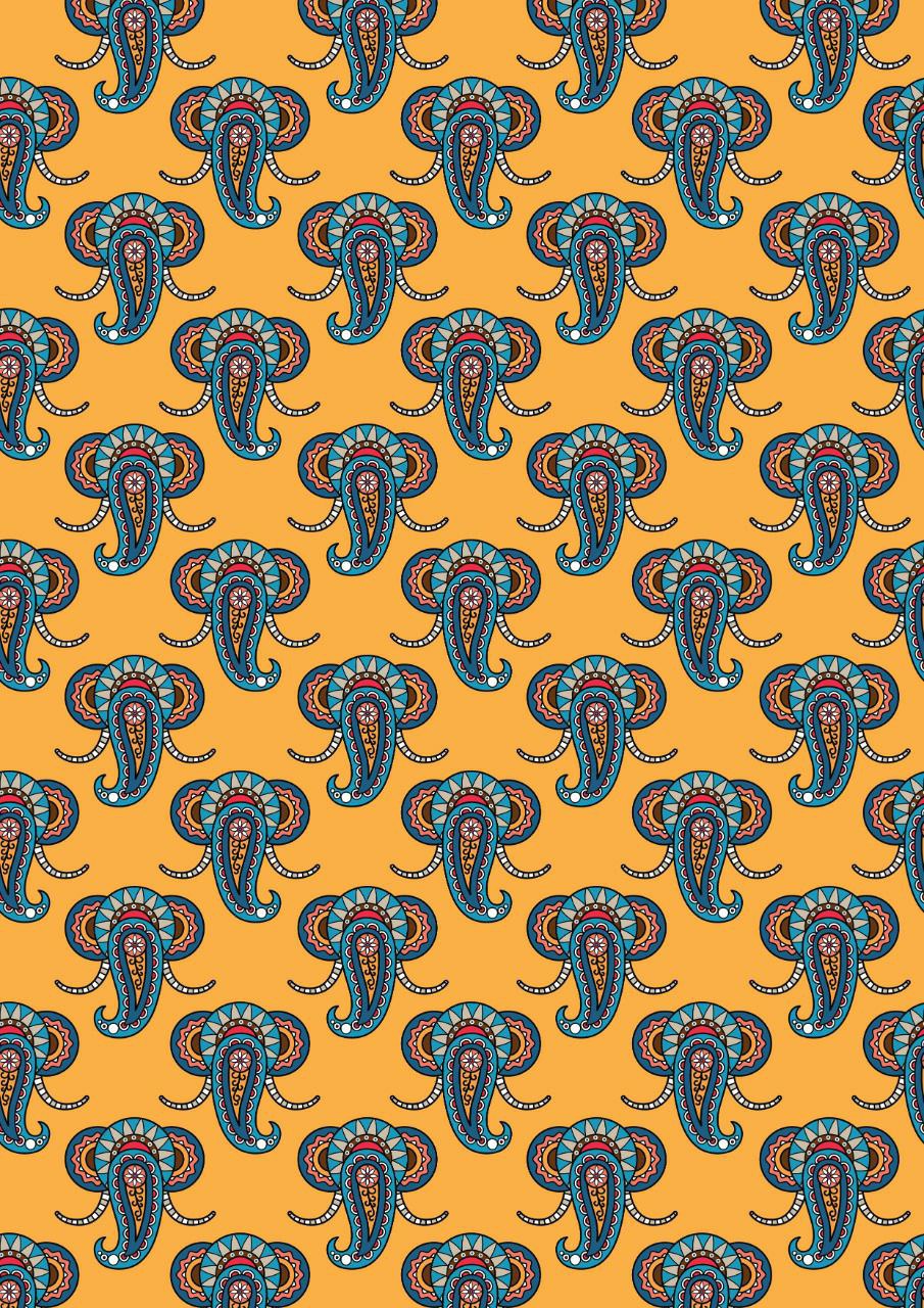 Ganesha (seamless pattern) - Madhubani ( Decoupage Papers )
