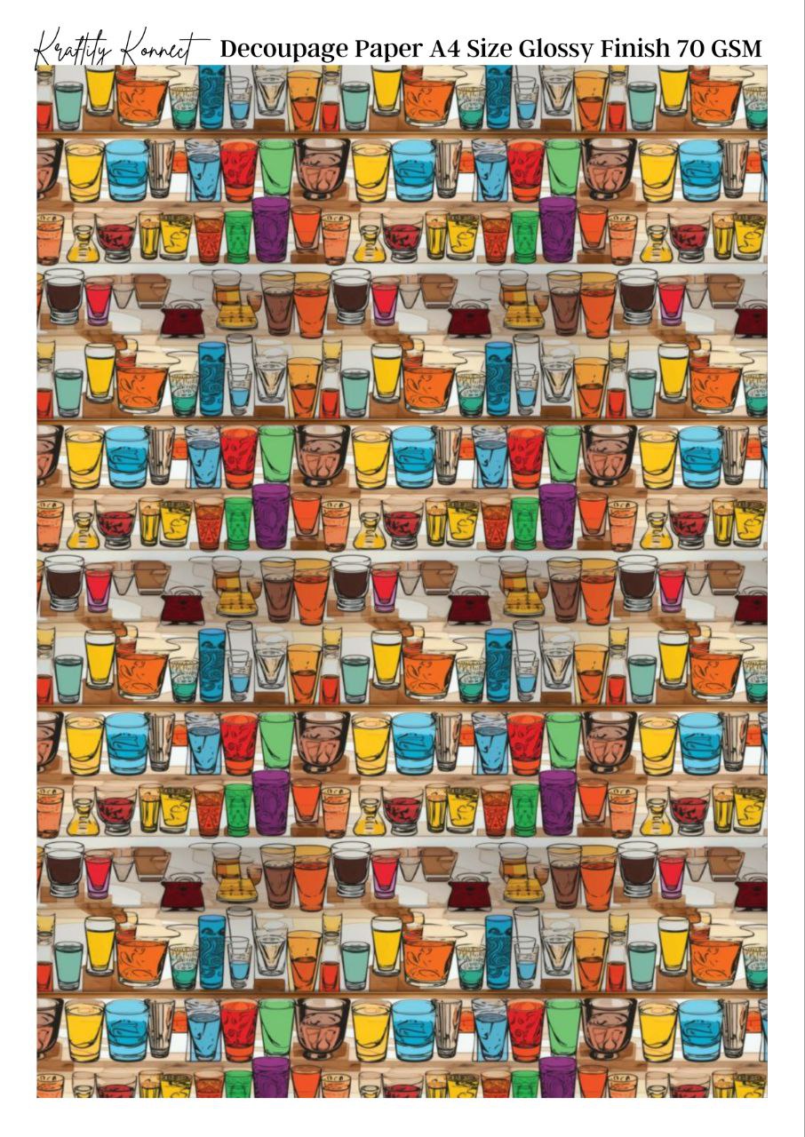 Elixirs in Glass (Alcohol) ( Decoupage Papers )