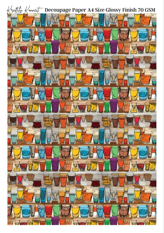 Elixirs in Glass (Alcohol) ( Decoupage Papers )