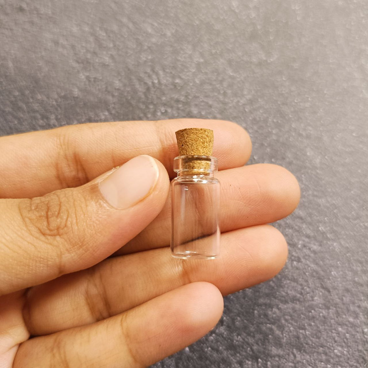 Empty Glass Vials with Cork Lid - Haldi Kumkum/Roli Chawal (Craft Embellishments)