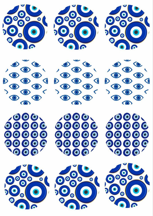 Evil Eye Round - Press N Peel Stickers (UV DTF) Rakhi Special