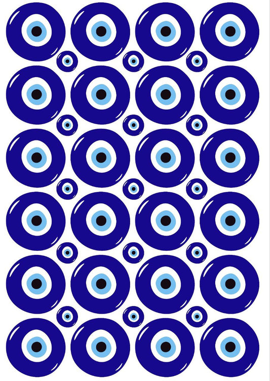 Evil-Eye Symbol - Press N Peel Stickers (UV DTF) Size A6